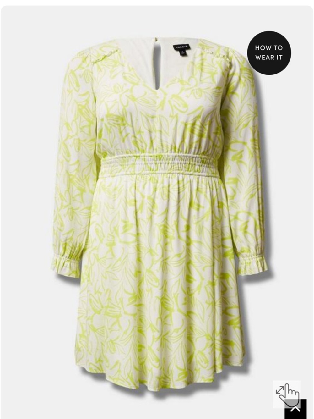 Torrid Neon Yellow & White Mini Gauze Wide Waist Skater Dress - 4X - NWT
